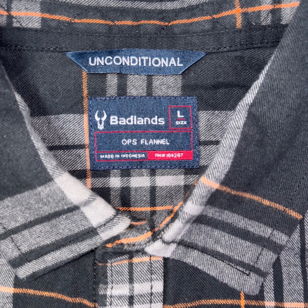 Badlands OPS Flannel Plaid Shirt Jacket Men's Large Button Up Long Sleeve - Picture 2 of 5